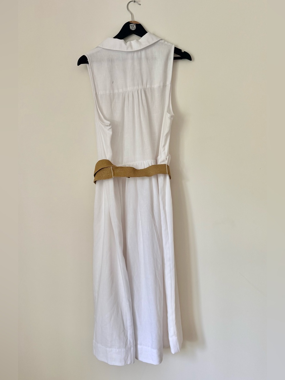 Reitmans White Sleeveless Midi Dress with Tan Belt SZ.XXL - Picture 3 of 9